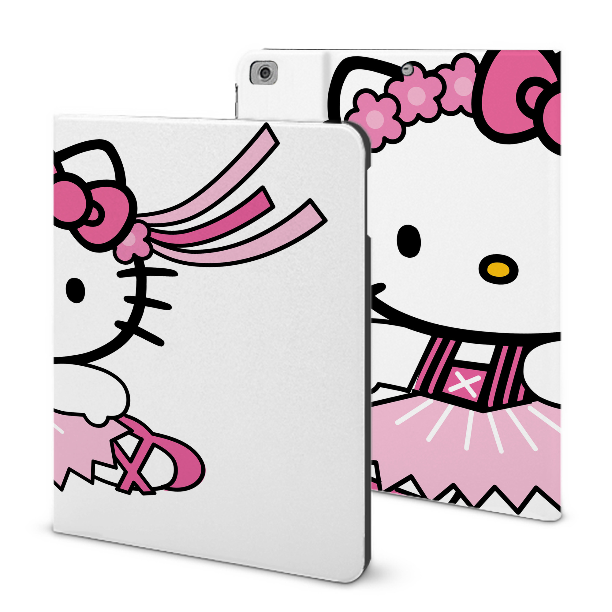 （画像用） Hello Kitty ハローキティ IPad ケース ブック型 PUレザー TPU 耐衝撃 軽量 薄型 ペン収納なし 全面保護 IPad 各モデル対応